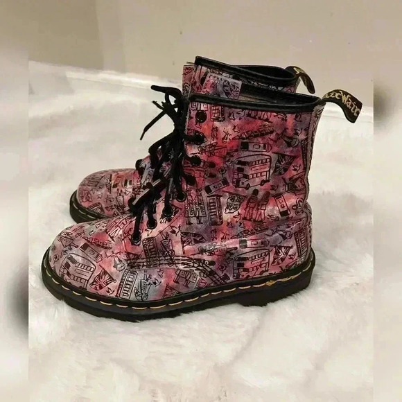 Rare Dr Martens Vintage 90's London Scene Allover Print - Picture 8 of 9